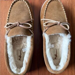 Muk Luks Women’s Faux-Fur Lined Moccasin Slippers - Brown